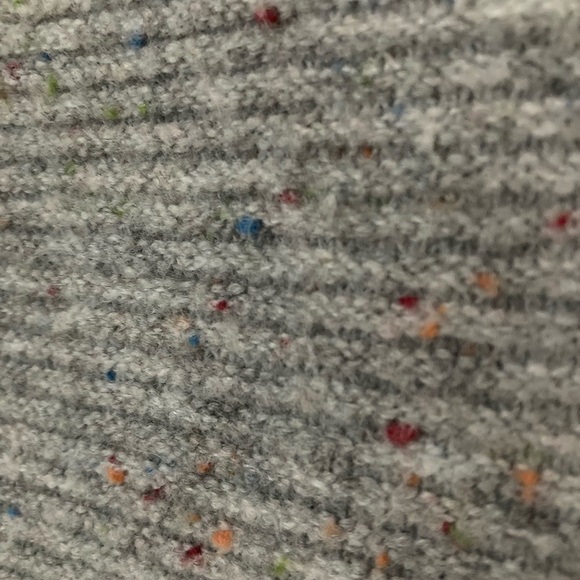 LOFT small sweater gray cowl neck ribbed - Picture 2 of 12